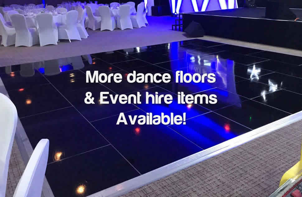 A Photo of a Pure and plain Black dancefloor for hire