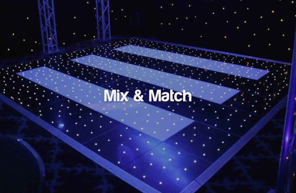Photo of a Black and white starlit LED dance floor
