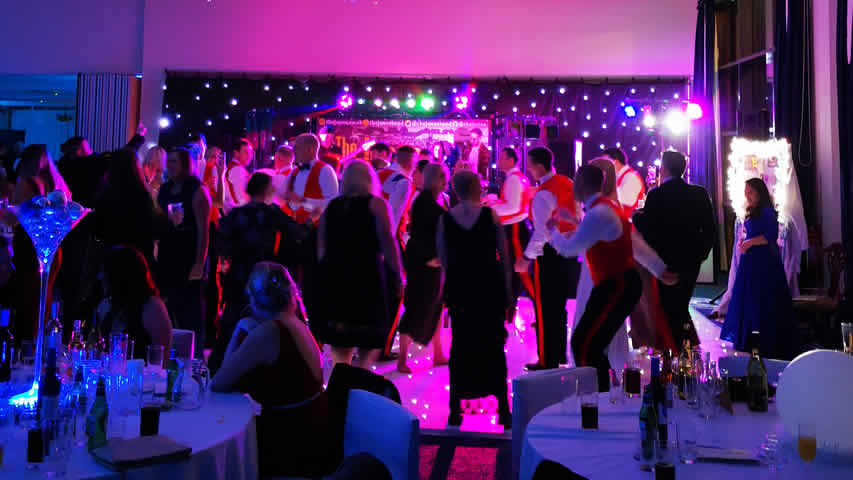 This Christmas party rocked! Our starlit white led dance floor, DJ service and starcloth backdrop worked great alongside the band in Wiltshire.
