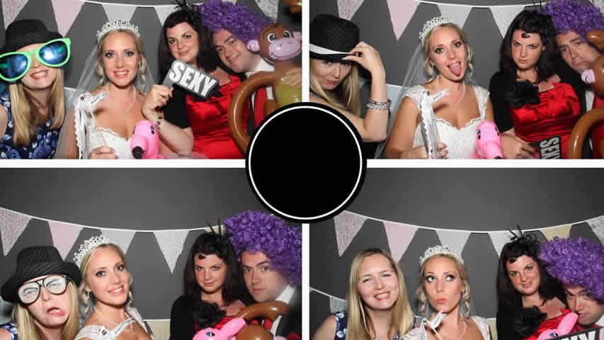 Photo booth print at a wedding